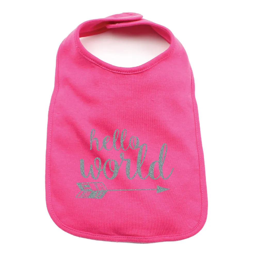 Hello World Unisex NB Soft 100% Cotton Bibs