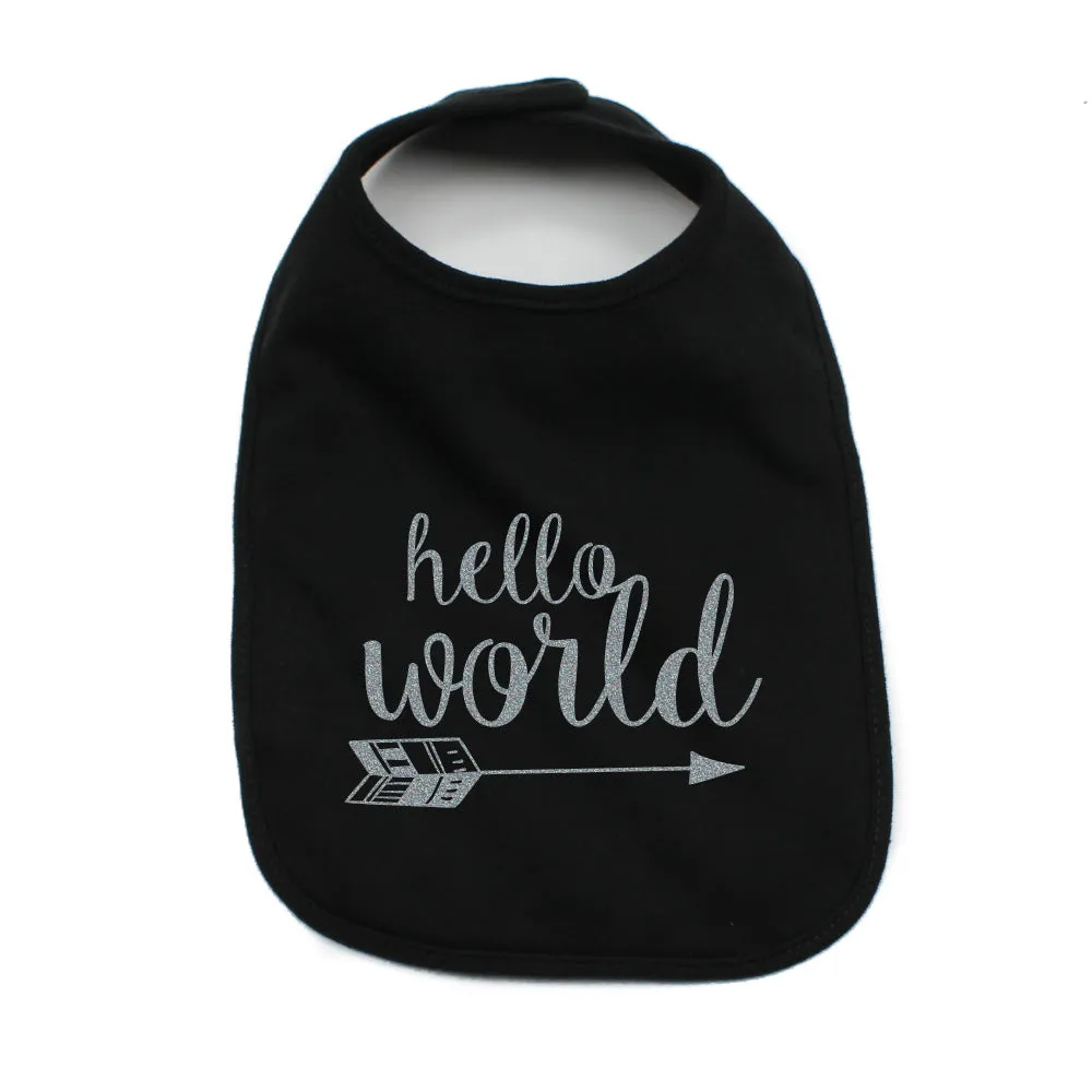Hello World Unisex NB Soft 100% Cotton Bibs