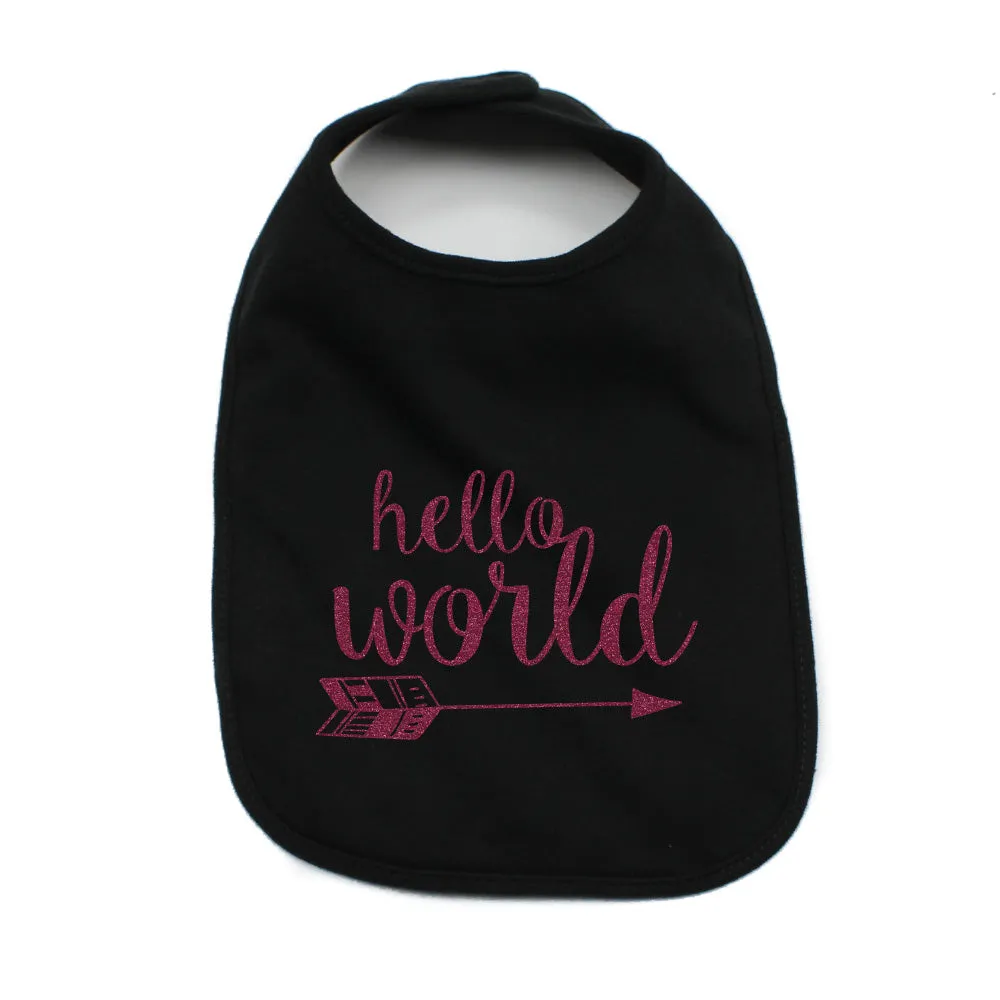 Hello World Unisex NB Soft 100% Cotton Bibs
