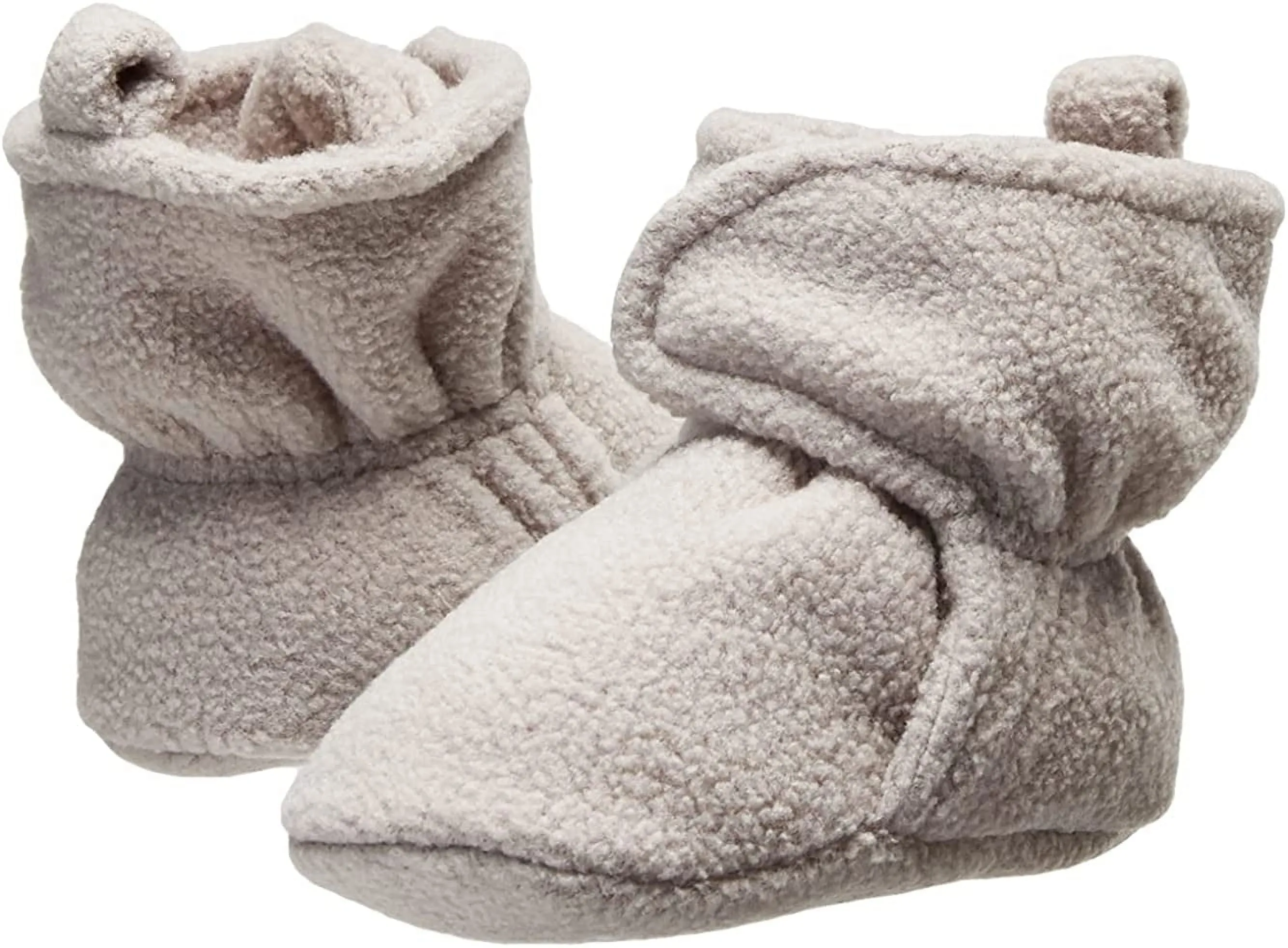 Hudson Baby Baby and Toddler Cozy Fleece Booties, Neutral Gray, 6-12 Months