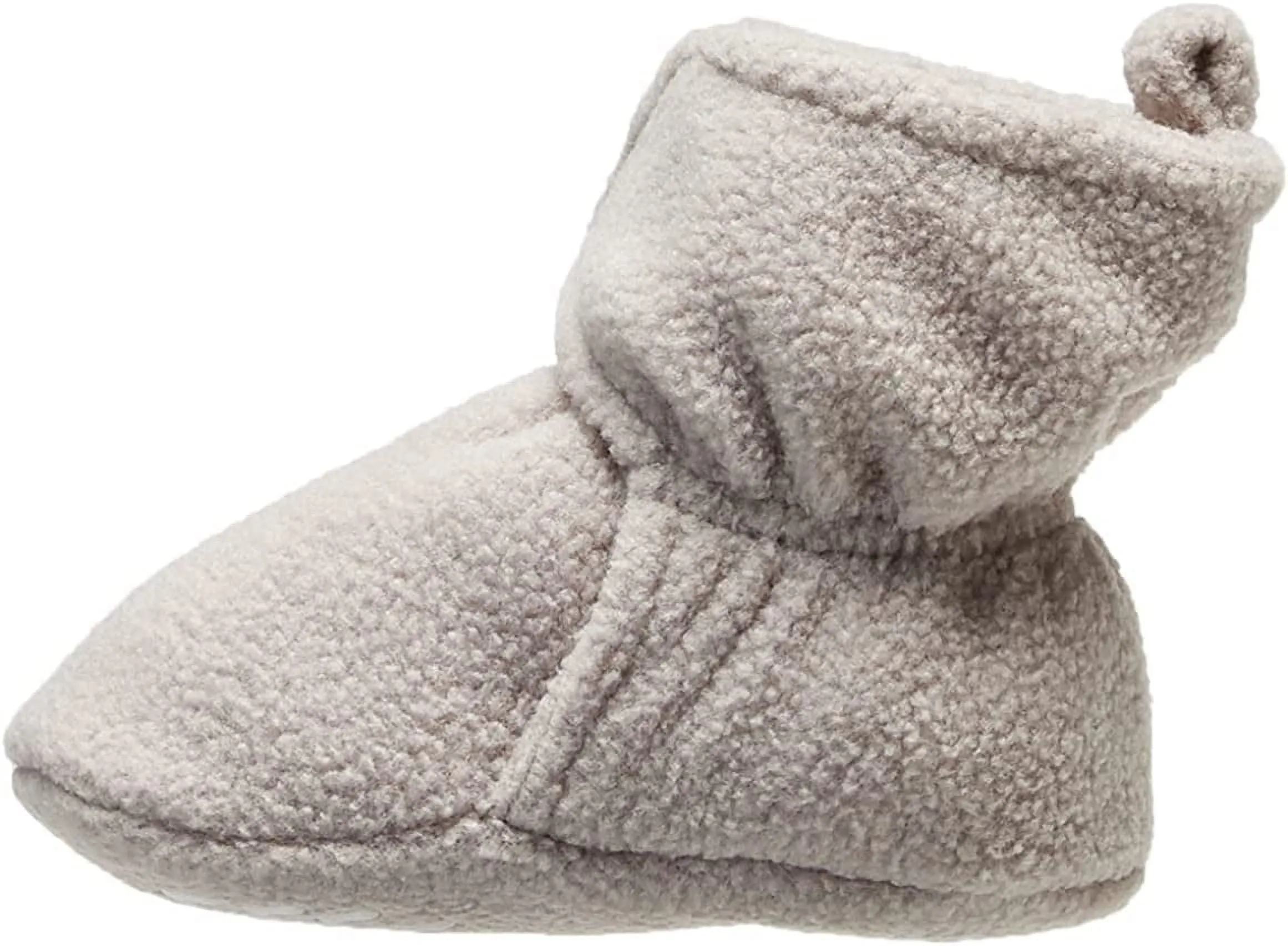 Hudson Baby Baby and Toddler Cozy Fleece Booties, Neutral Gray, 6-12 Months