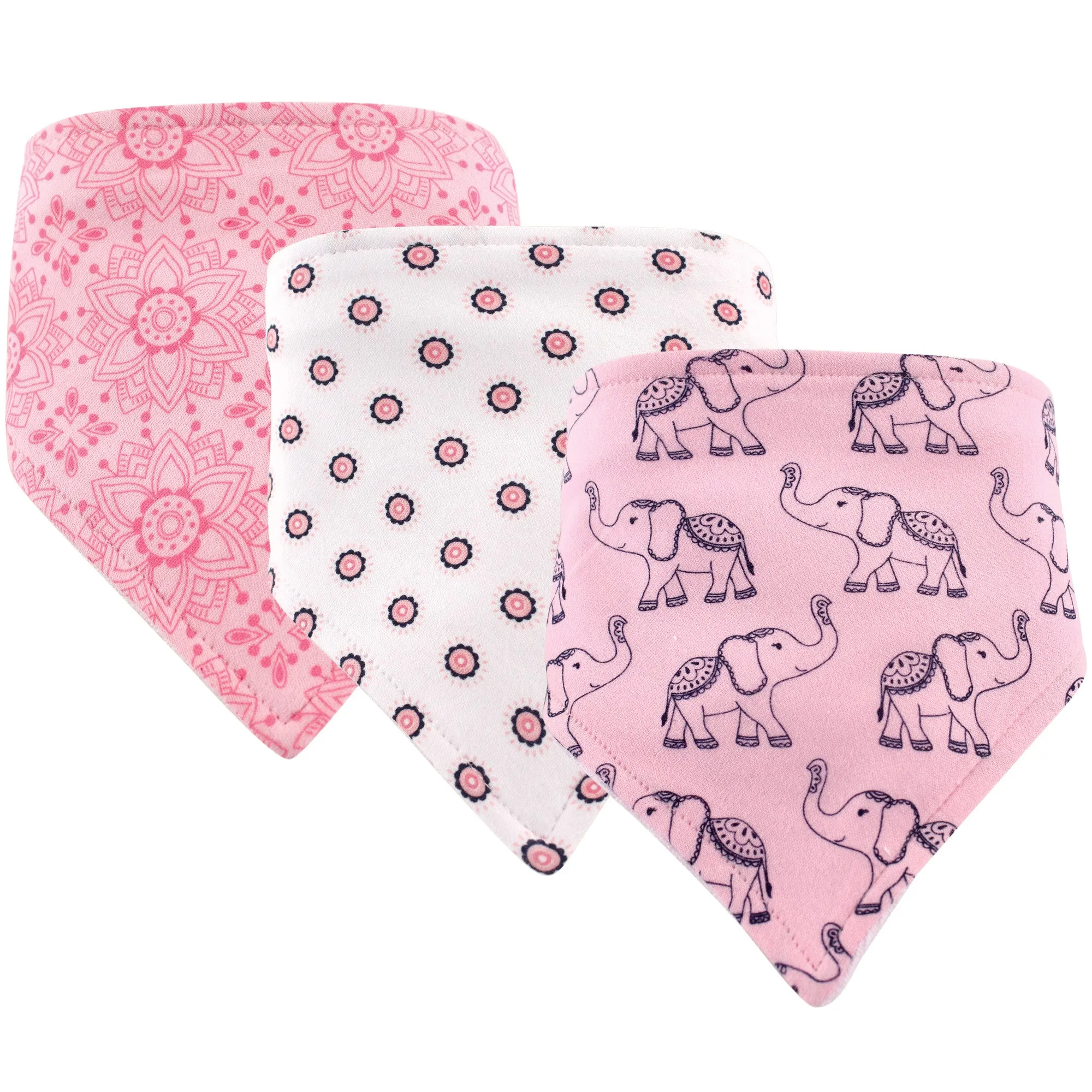 Hudson Baby Cotton Bandana Bibs, Elephant