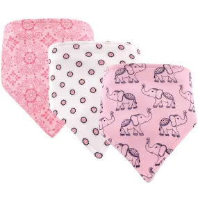 Hudson Baby Cotton Bandana Bibs, Elephant
