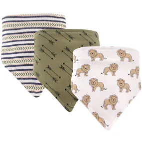 Hudson Baby Cotton Bandana Bibs, Lion