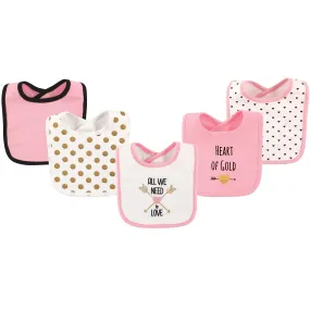 Hudson Baby Cotton Bibs, Heart