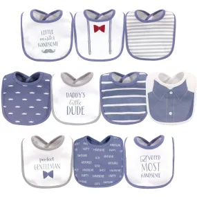 Hudson Baby Cotton Bibs, Little Mister Handsome