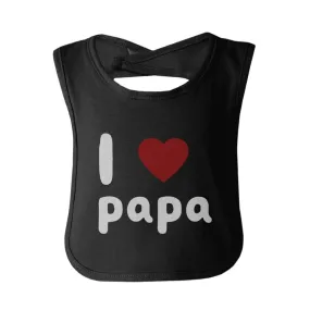 I Love Papa Cute baby Bibs Funny Infant Snap On