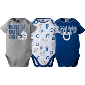Indianapolis Colts Baby Boy 3-Pack Short Sleeve Bodysuits