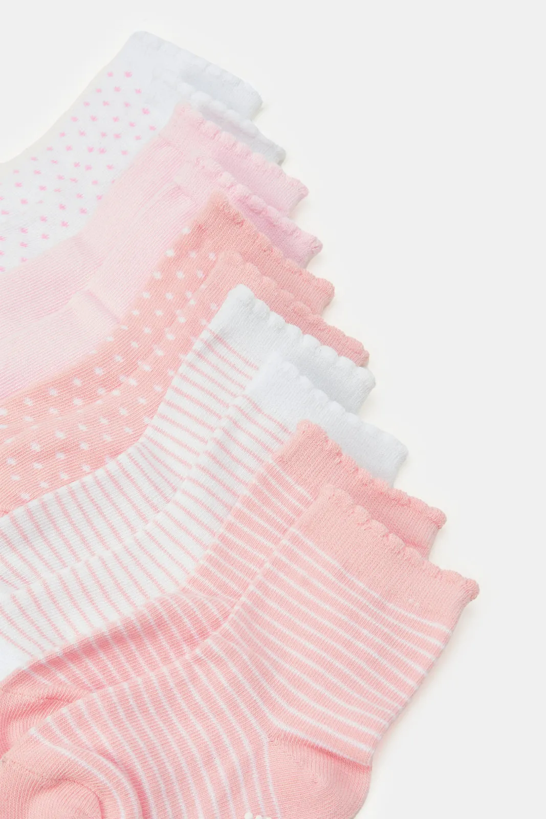 Infant Girls Assorted Ankle Anti Slip Socks Set (Pack Of 5)