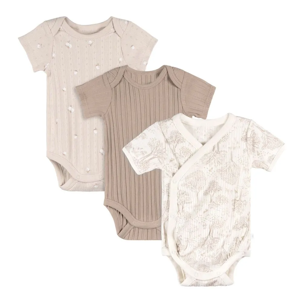 Just Born 3-Pack Cotton Bodysuits