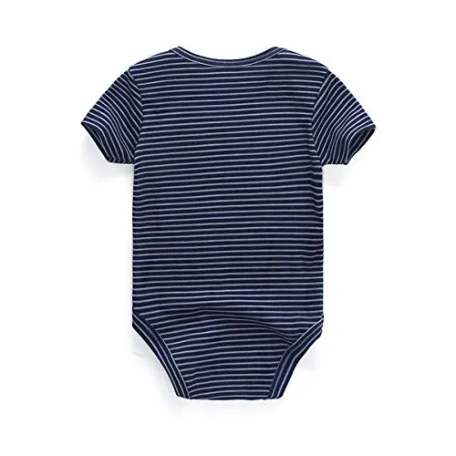 Kiddiezoom Baby Boys Bodysuit Newborn Short Sleeve Cotton 5-Pack