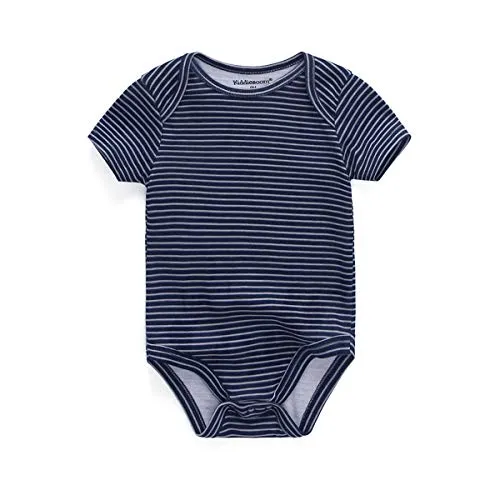Kiddiezoom Baby Boys Bodysuit Newborn Short Sleeve Cotton 5-Pack