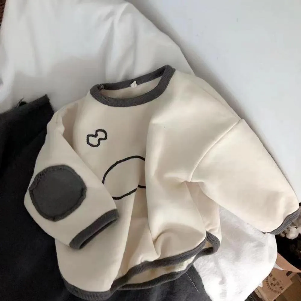 Kitten Fleece Sweater Children's Cartoon Sweater Casual Pullover Wholesale Kids Clothes
