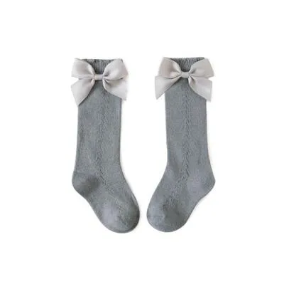 Knee High Baby Girl Bow Socks