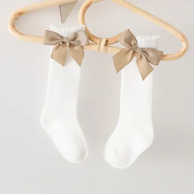 Knee High Baby Girl Bow Socks