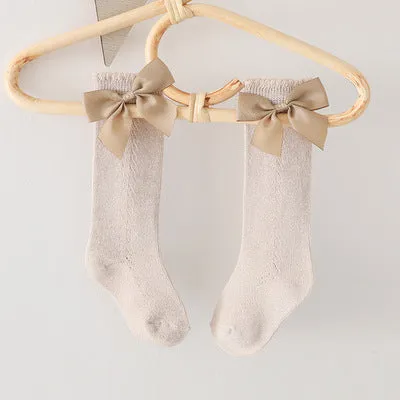 Knee High Baby Girl Bow Socks
