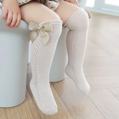 Knee High Baby Girl Bow Socks