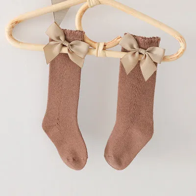Knee High Baby Girl Bow Socks