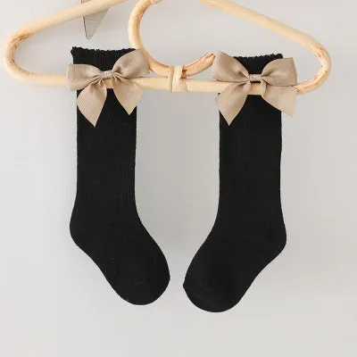 Knee High Baby Girl Bow Socks