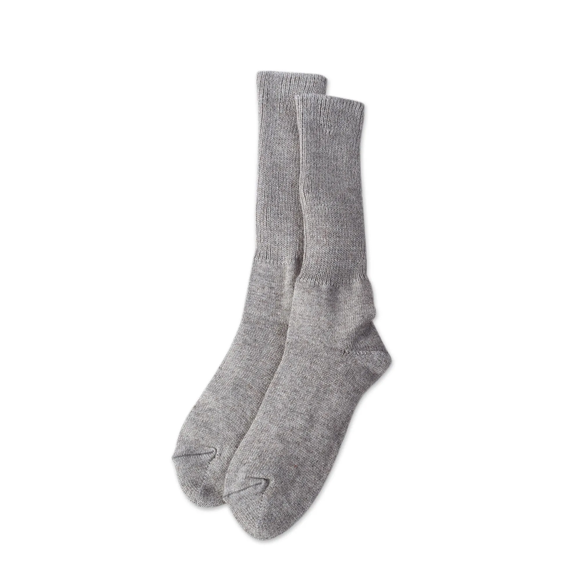 Light Grey Baby Alpaca Blend Socks with Copper Fiber - Light Grey Comfort | NOVICA