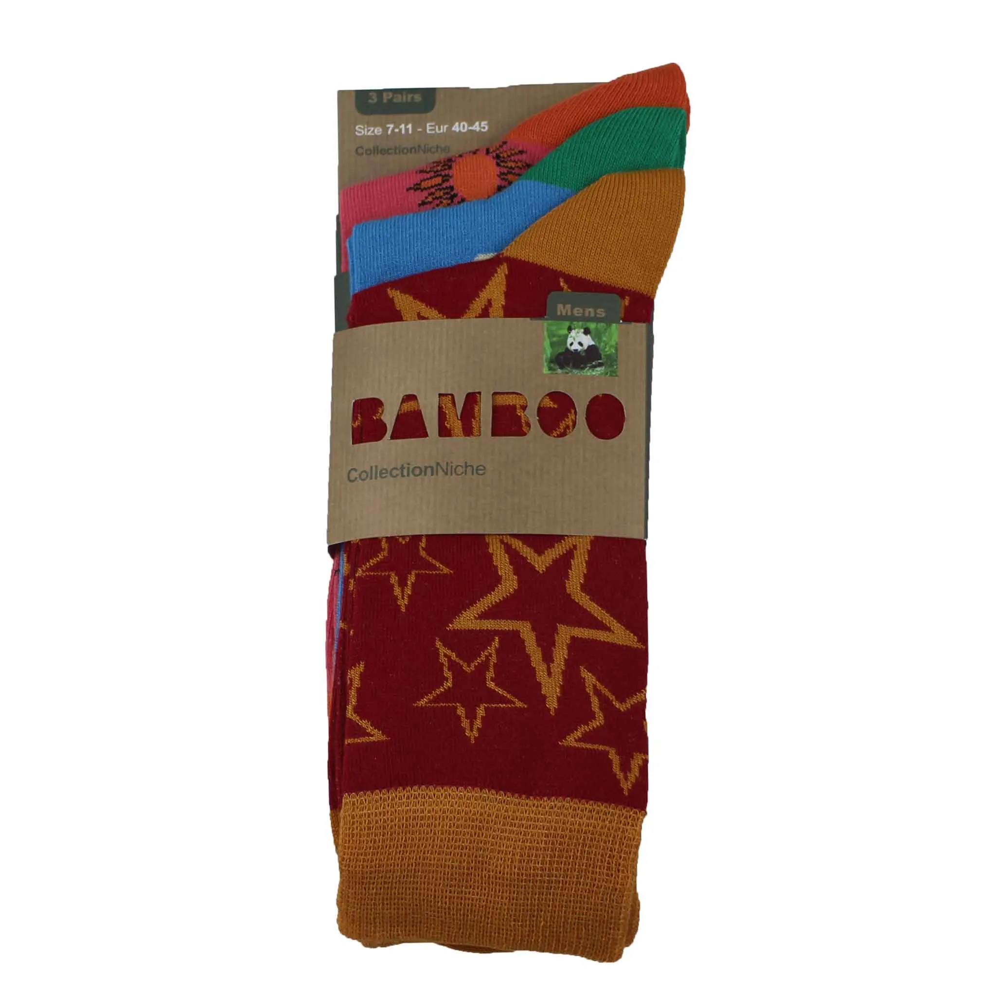MEN'S 100% BAMBOO - STAR SOCKS - 3 PACK