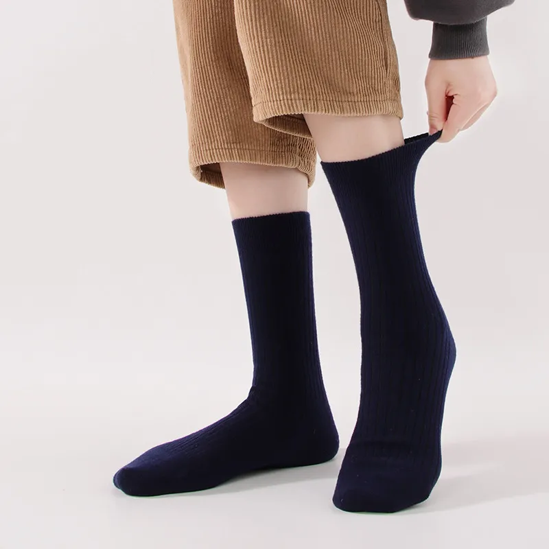 Men's 40% Wool Solid Striped Socks