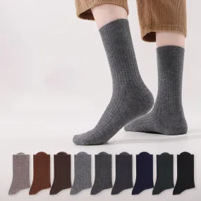 Men's 40% Wool Solid Striped Socks