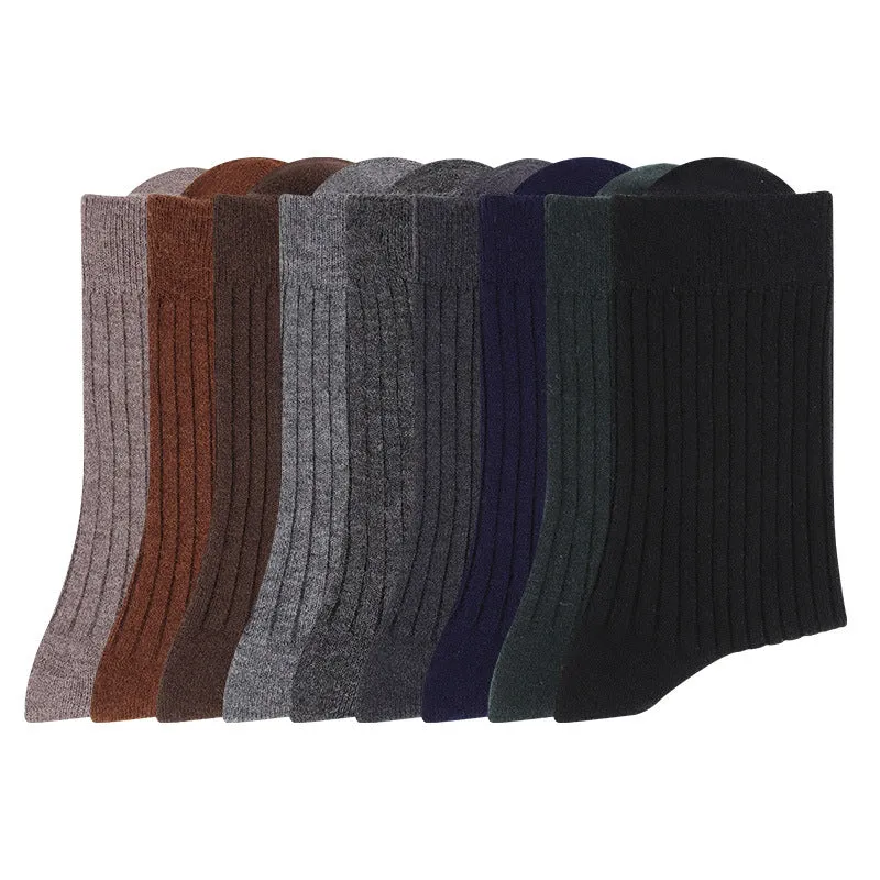 Men's 40% Wool Solid Striped Socks