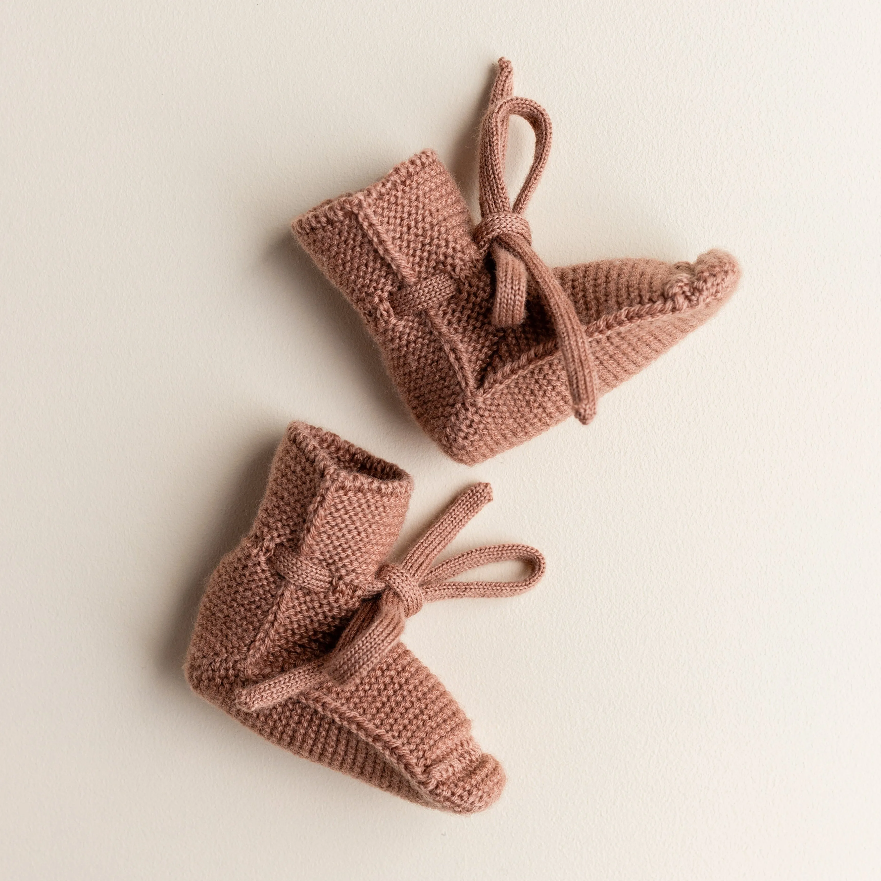 Merino Wool Baby Booties (Terracotta)