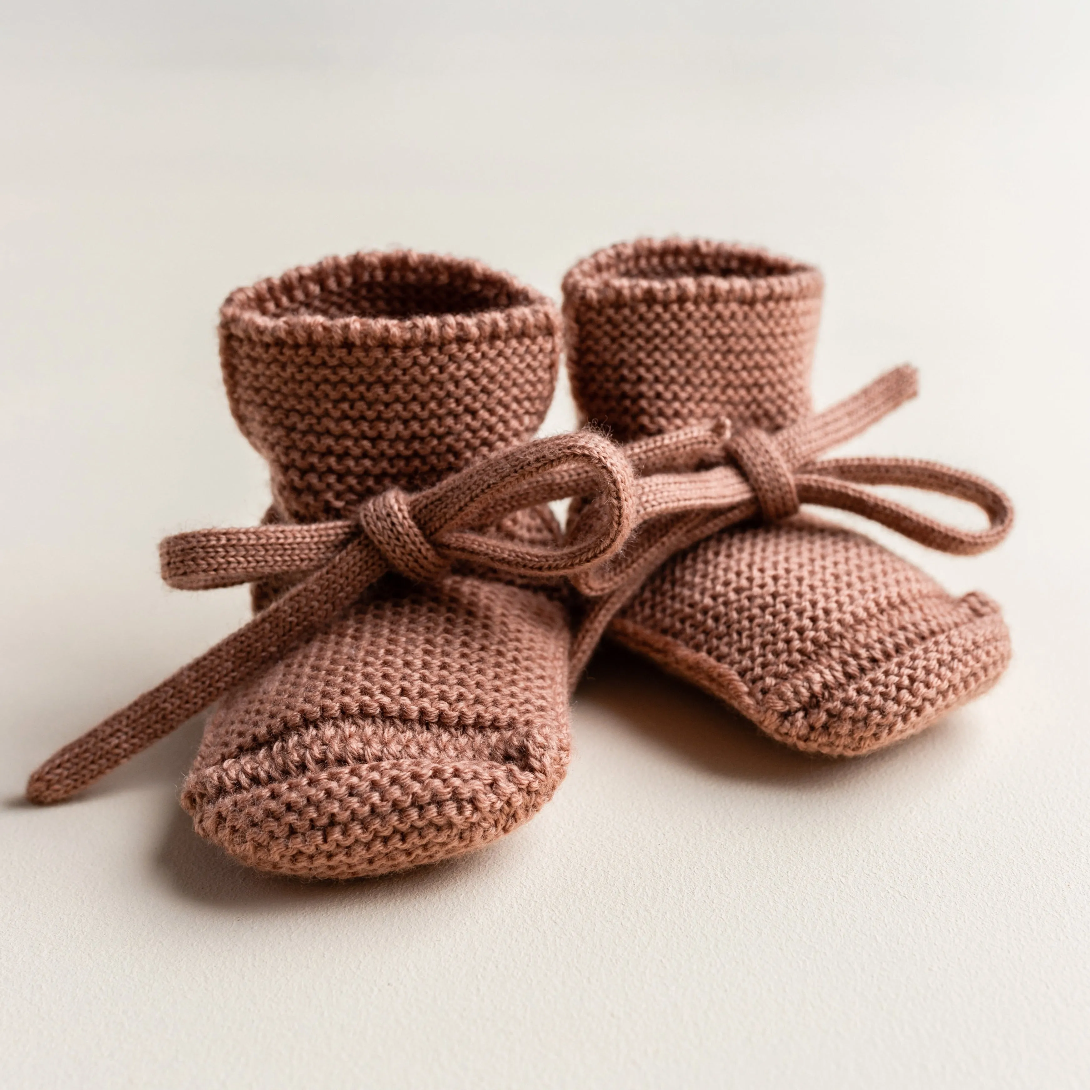 Merino Wool Baby Booties (Terracotta)