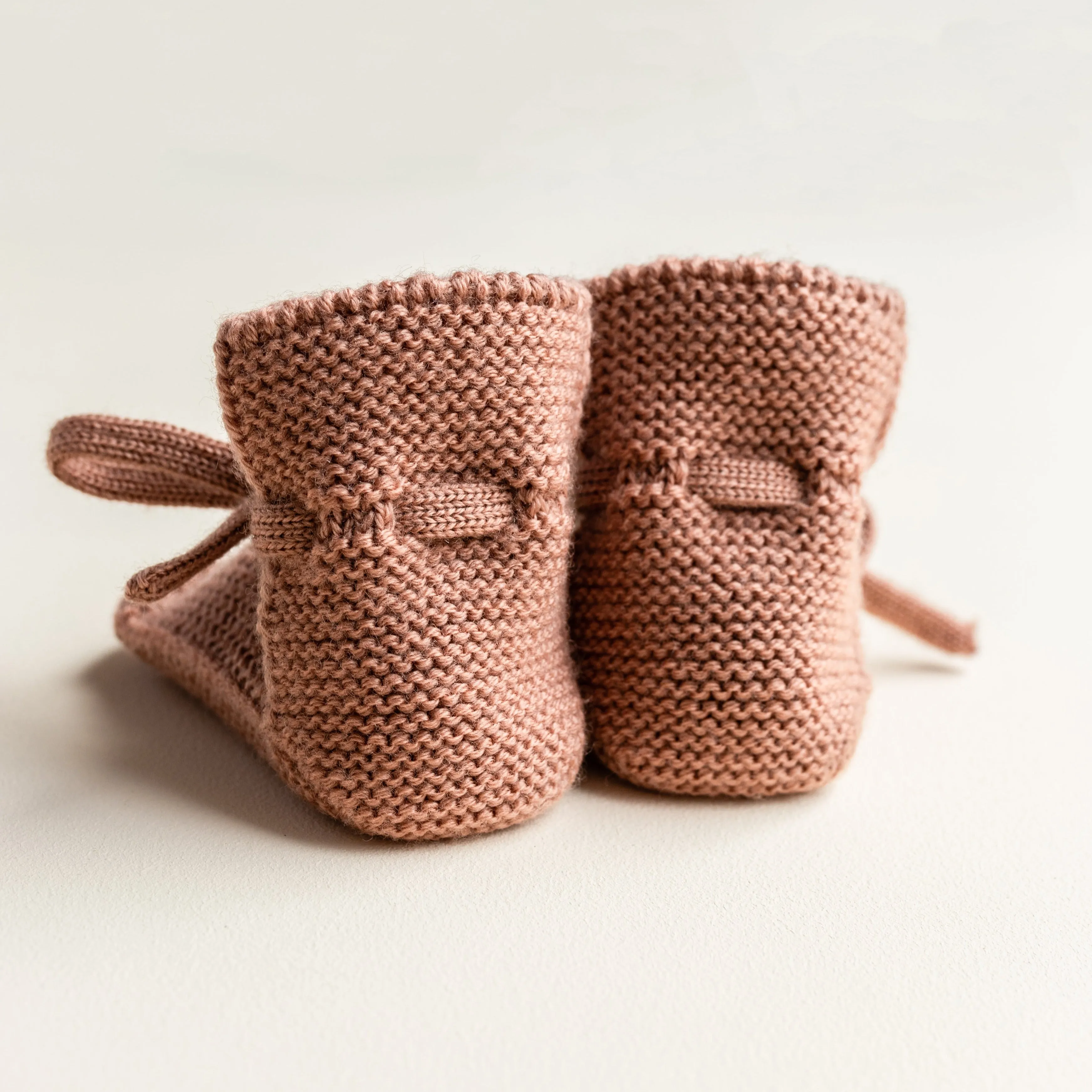 Merino Wool Baby Booties (Terracotta)
