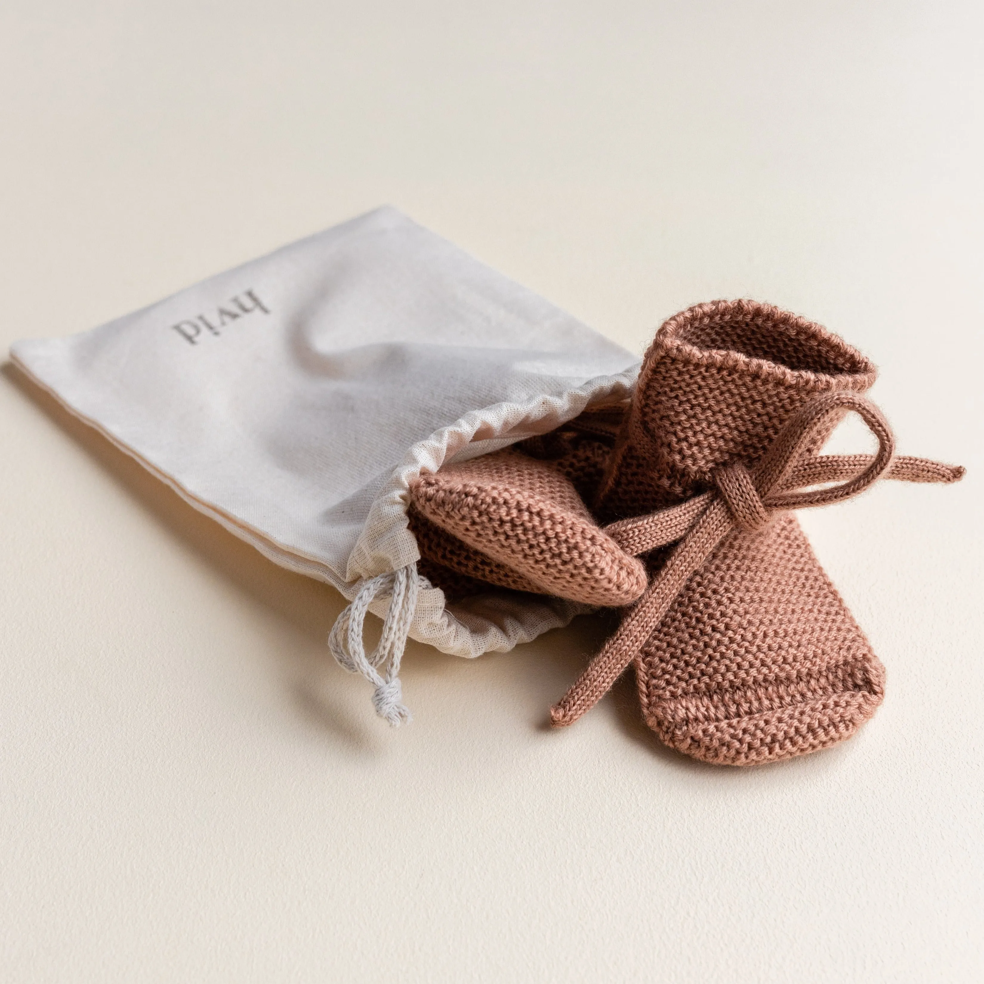 Merino Wool Baby Booties (Terracotta)