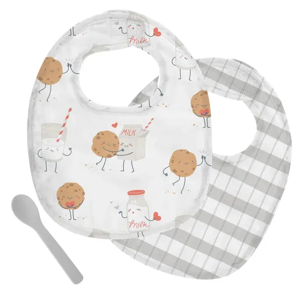Milk & Cookies Muslin Bib Set