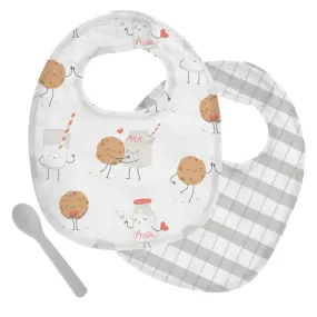 Milk & Cookies Muslin Bib Set
