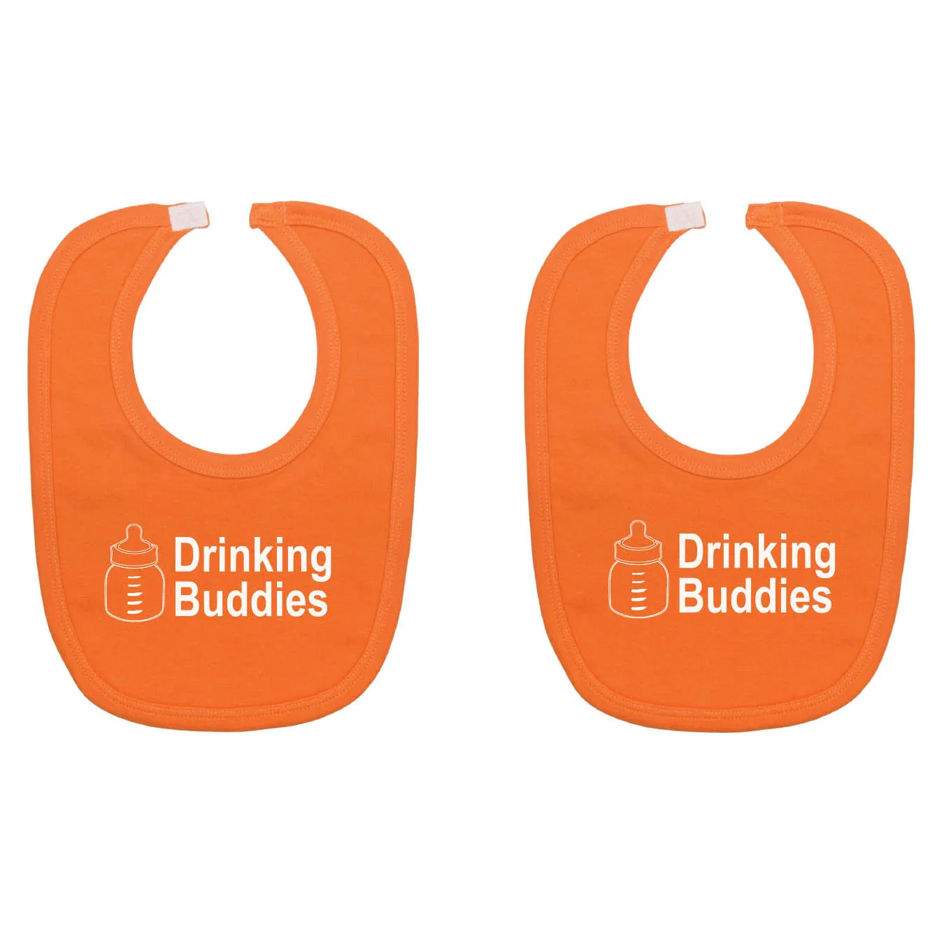 Milk Drinking Buddies Twin Set Unisex Newborn Baby Soft 100% Cotton Bibs