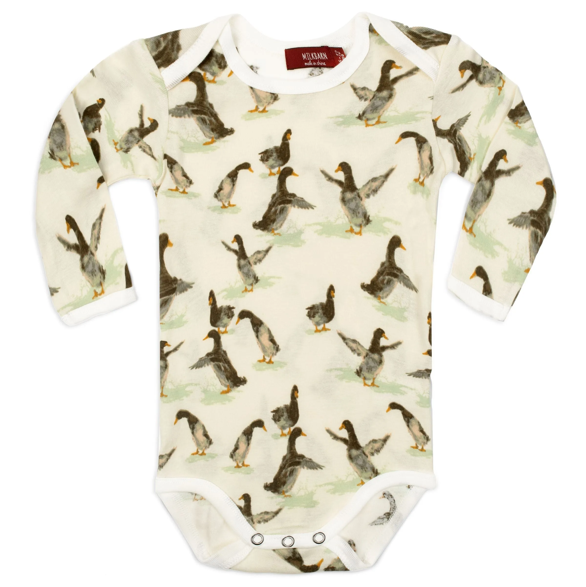 Milkbarn Kids Organic Long Sleeve One Piece | Duck