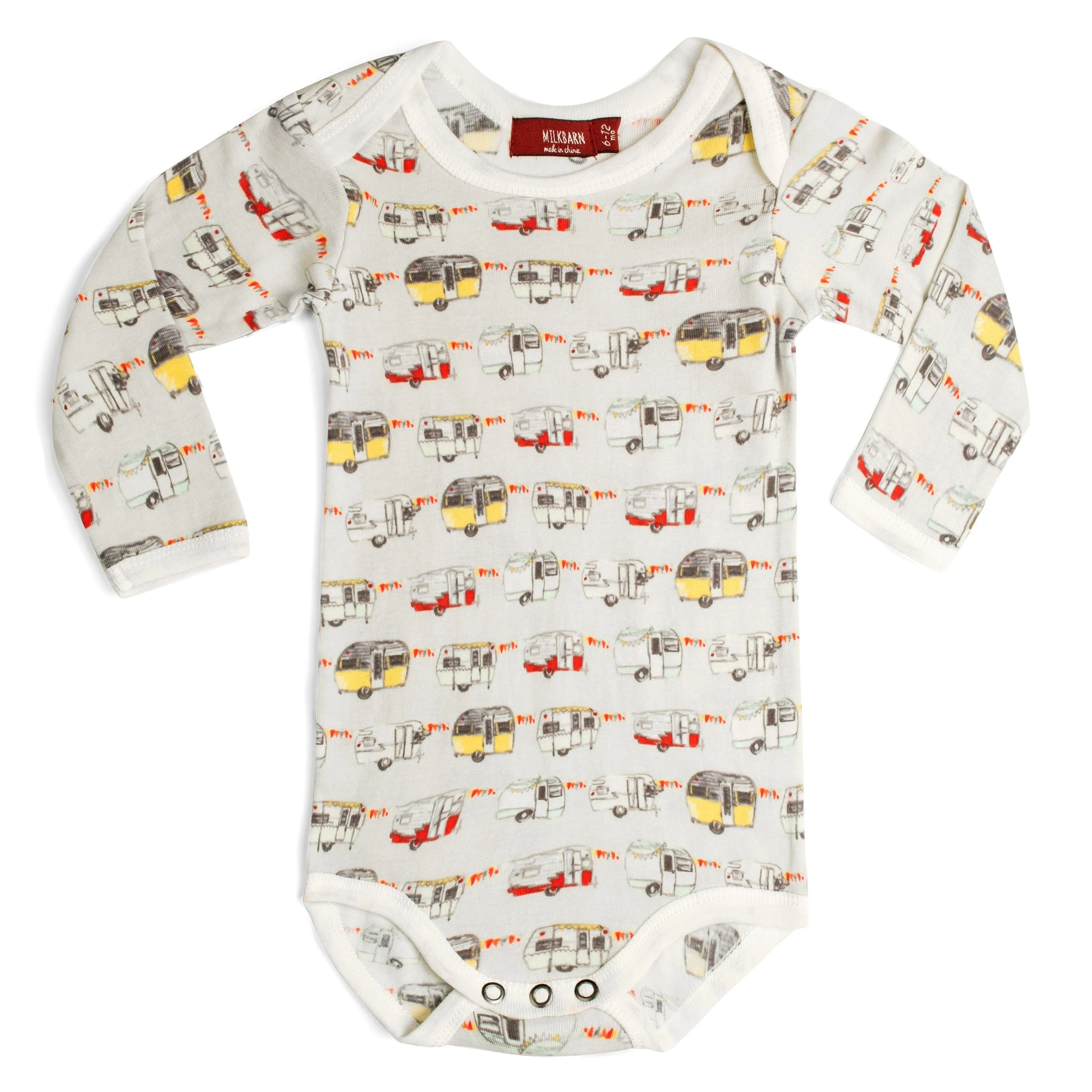 Milkbarn Kids Organic Long Sleeve One Piece | Vintage Trailers