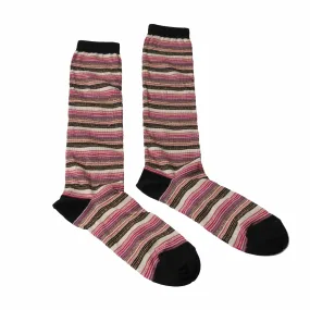 Missoni GM00CMD5218 0002 Fuschia/Purple Striped Knee Length Socks