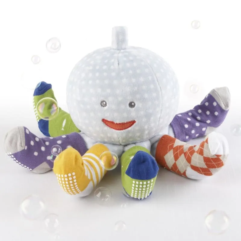 Mr. Sock T. Pus Plush Plus Octopus with 4 Pairs of Socks (Blue)