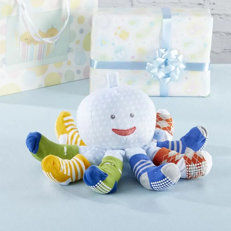 Mr. Sock T. Pus Plush Plus Octopus with 4 Pairs of Socks (Blue)