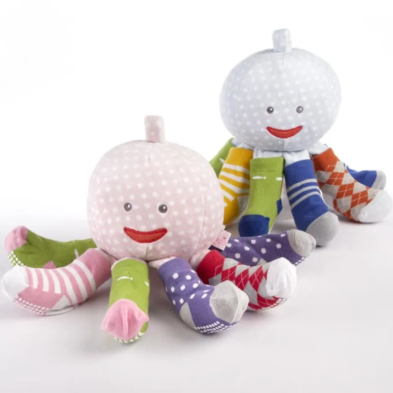 Mr. Sock T. Pus Plush Plus Octopus with 4 Pairs of Socks (Blue)