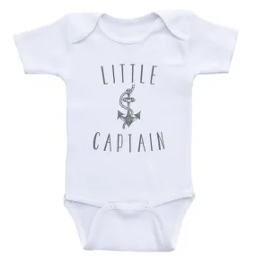 Nautical Baby Boy Clothes "Little Captain" Anchor Baby Shirt Bodysuits