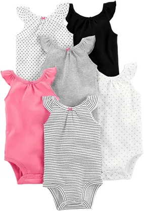 New Simple Joys by Carter's Baby Girls' 6-Pack Sleeveless Bodysuits, Sz Preemie!