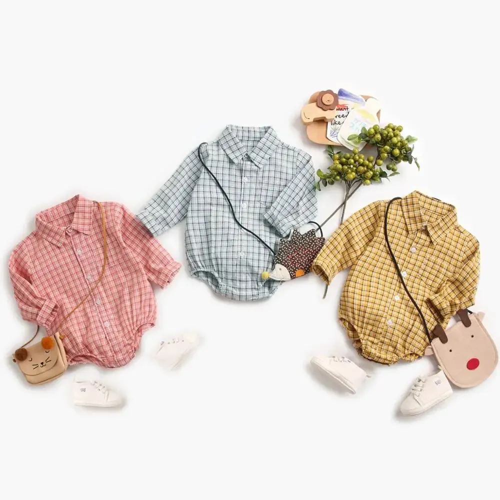 Newborn Bodysuit for Baby Boy Casual Cotton Baby Clothing Long Sleeve Toddler Infant Clothes Fashion Plaid