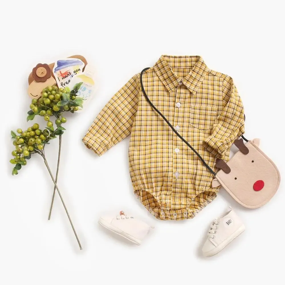 Newborn Bodysuit for Baby Boy Casual Cotton Baby Clothing Long Sleeve Toddler Infant Clothes Fashion Plaid