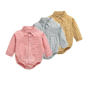 Newborn Bodysuit for Baby Boy Casual Cotton Baby Clothing Long Sleeve Toddler Infant Clothes Fashion Plaid