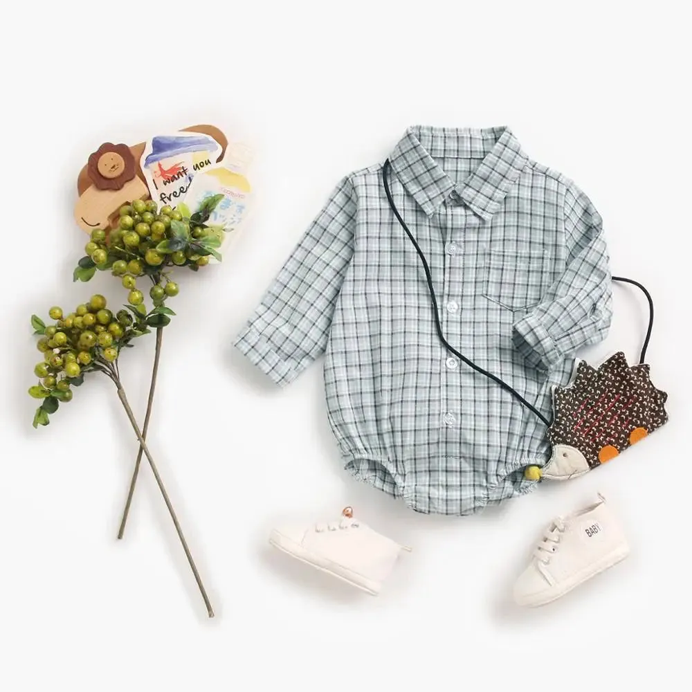 Newborn Bodysuit for Baby Boy Casual Cotton Baby Clothing Long Sleeve Toddler Infant Clothes Fashion Plaid