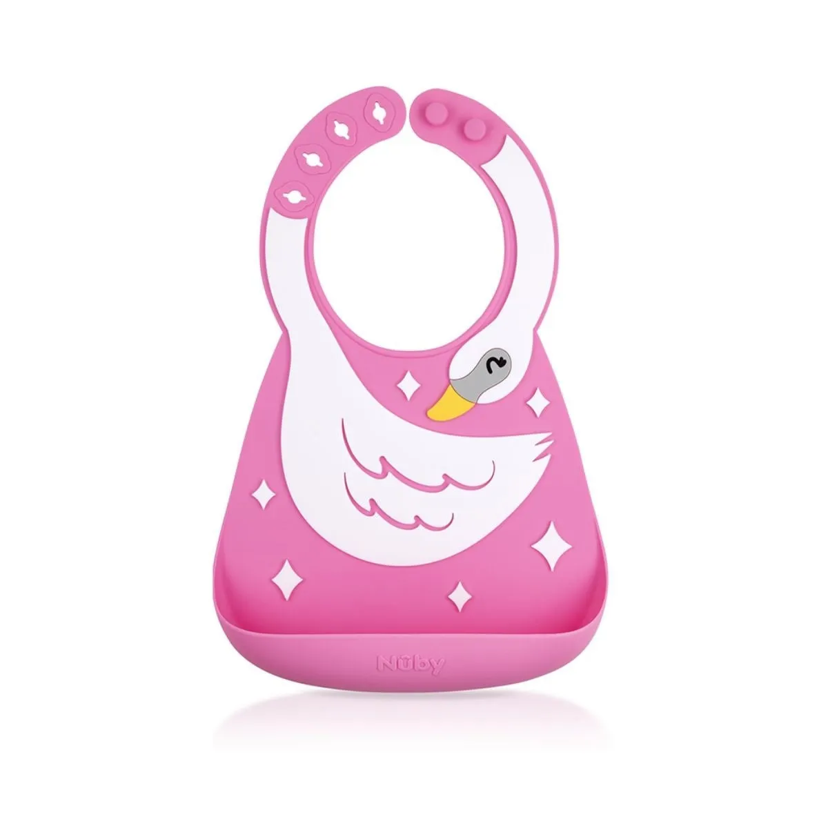 Nuby Fun 3D Silicon Bib - Swan