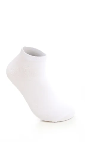 O167413 Comfortable Ankle White Plain Socks
