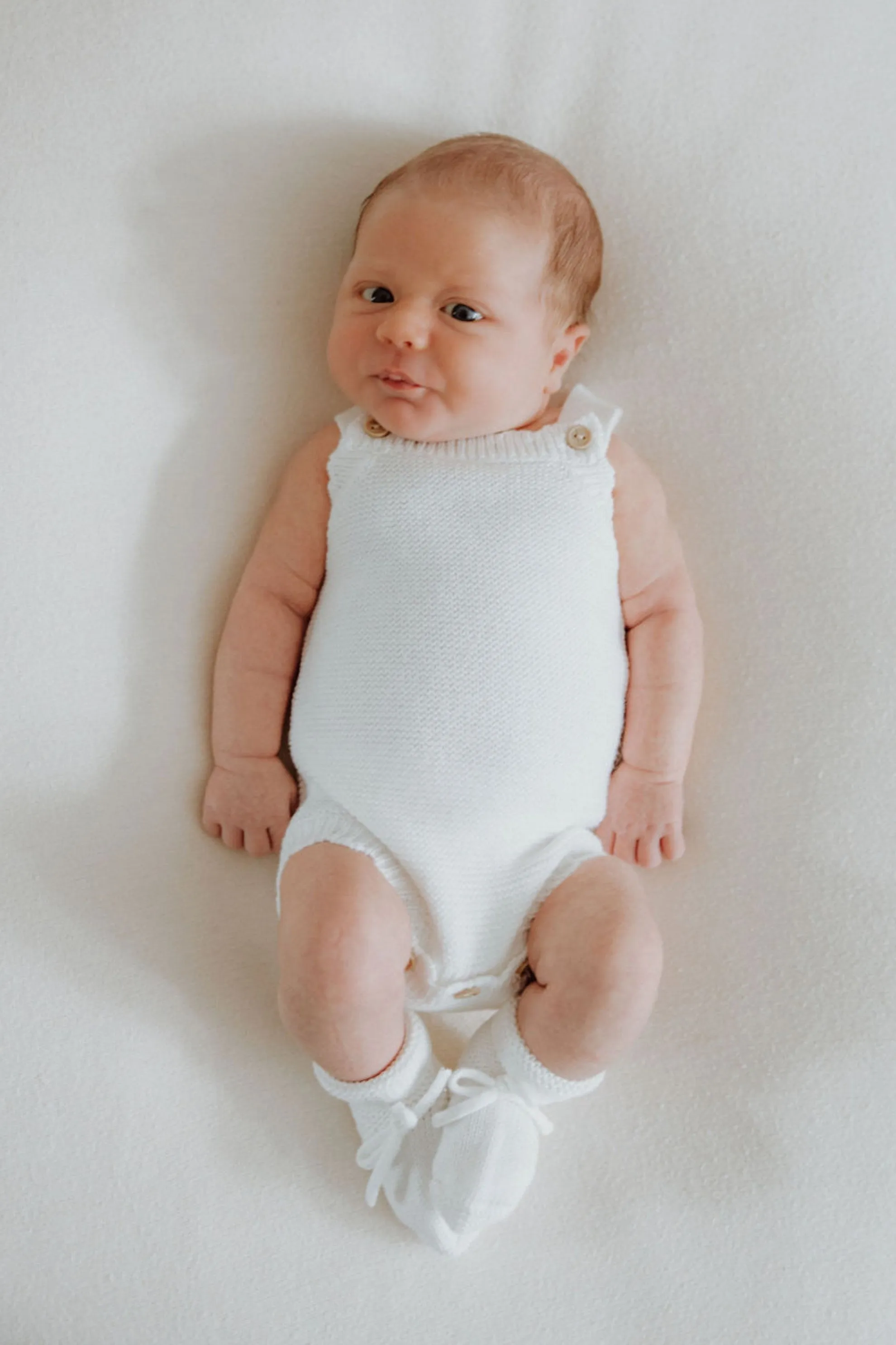 Organic Cotton Newborn Booties - Milk